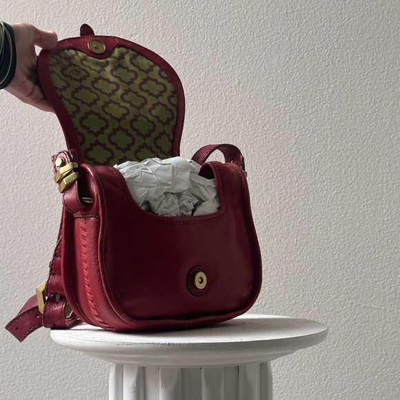 Dr. Yany Chic Burgundy Leather Crossbody Bag - Picture 3 of 9